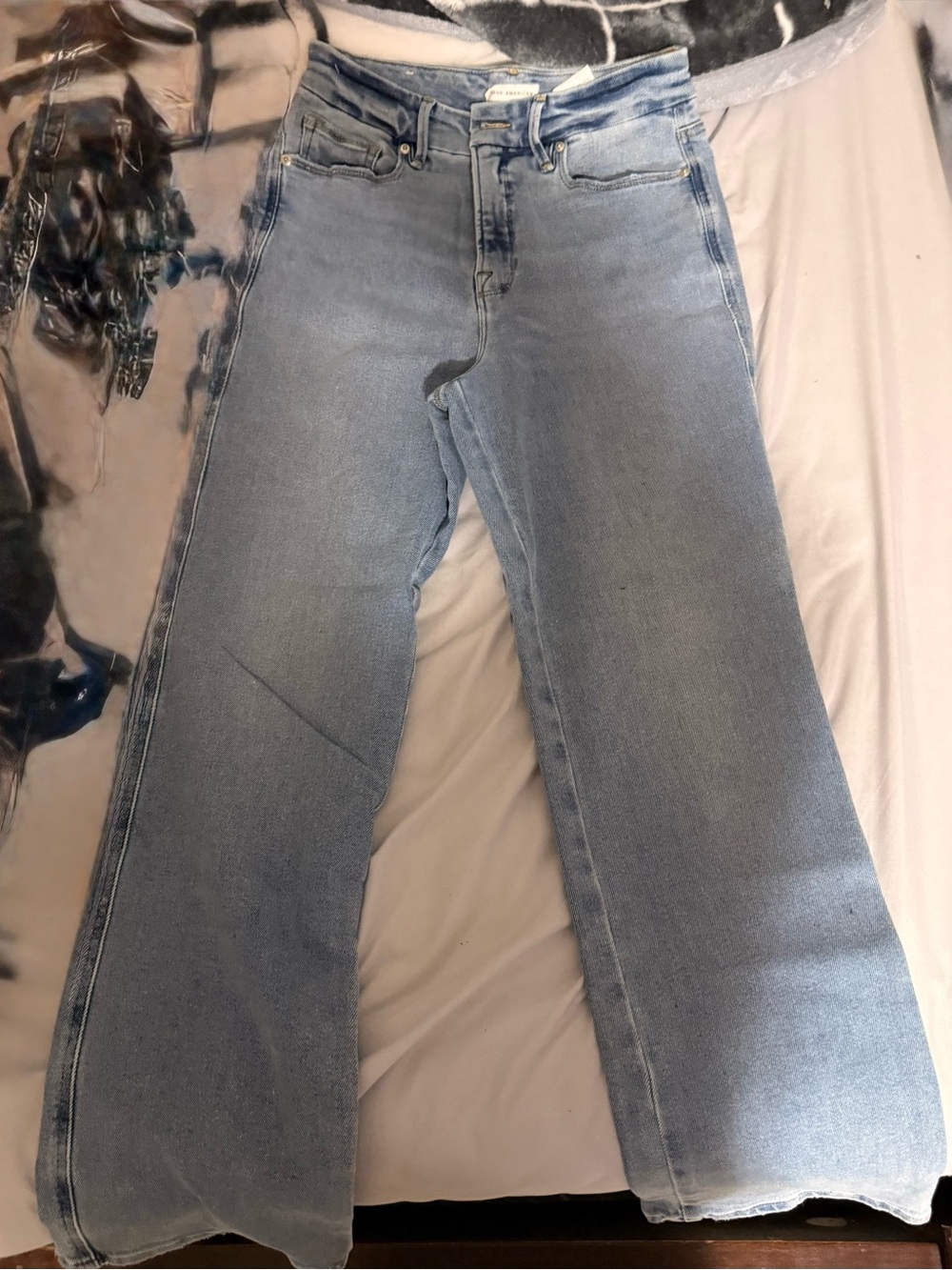 Good American Light Blue Wide-Leg Jeans